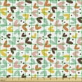 thumbnail image 2 of Romantic Fabric by the Yard Upholstery, Love Themed Pattern with Pastel Tones Abstract Hearts and Dots Image, Decorative Fabric for DIY and Home Accents, Multicolor by Ambesonne, 2 of 5
