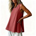 thumbnail image 6 of VBVC Women's Cotton Linen Sleeveless Swing Tank Top , Ladies' Loose Flowy A-Line Blouse , Casual Breathable Summer Shirt For Women, *Wine , Large, 6 of 8