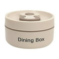thumbnail image 2 of Stainless Steel Insulated Lunch Container, Portable Thermal Lunch Box Round Shape Food Container for Office Picnic Camping Home, Microwave Safe(Beige), 2 of 7