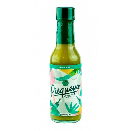 Pisqueya Green Caribbean Hot Sauce, Jalapeno Habanero Medium Heat, 5 Fl Oz