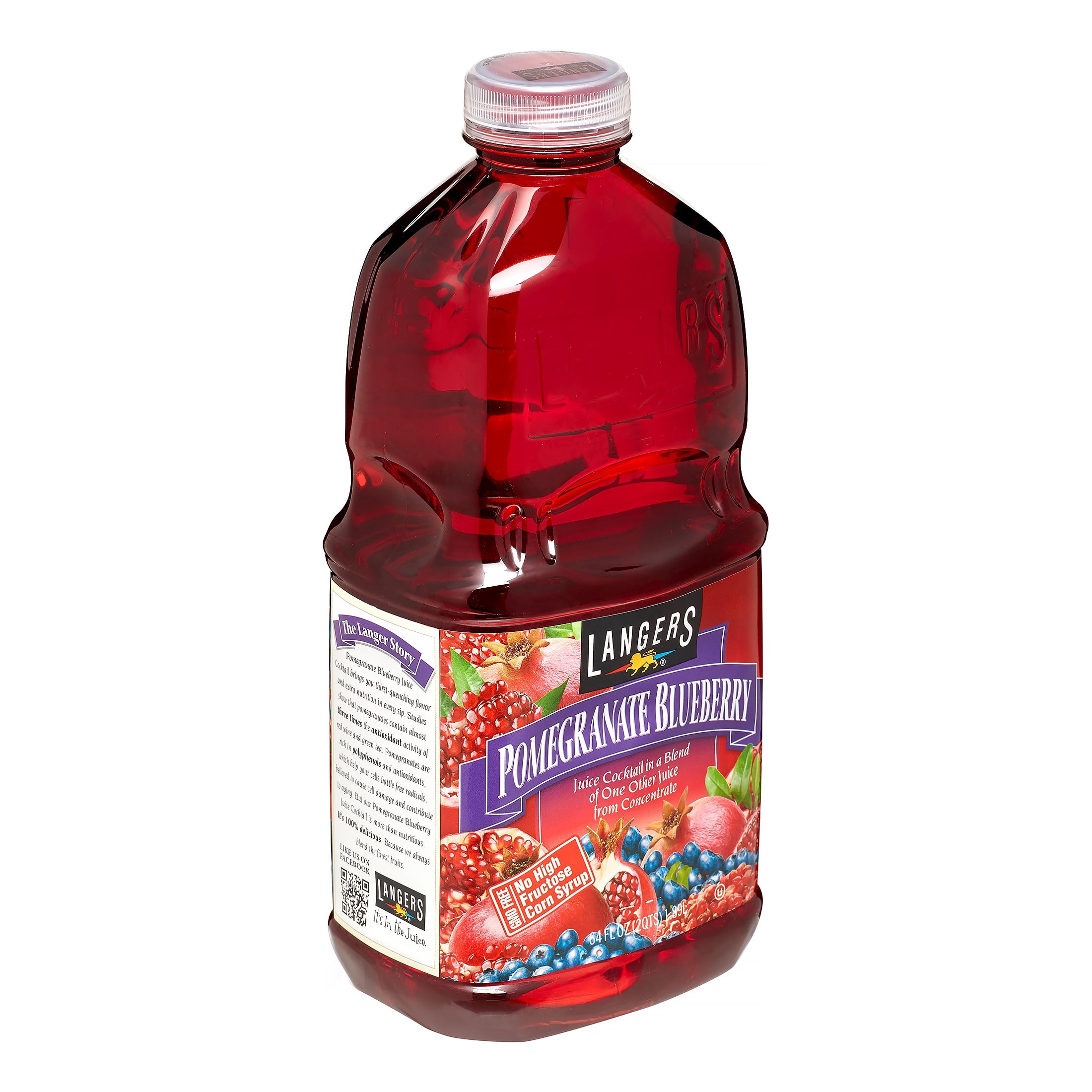 Langers Juice Drink, Pomegranate Blueberry Cocktail, 64 Fl Oz, 1 Count