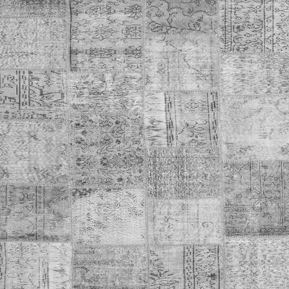 Ahgly Company Indoor Square Patchwork Gray Transitional Area Rugs, 8' Square