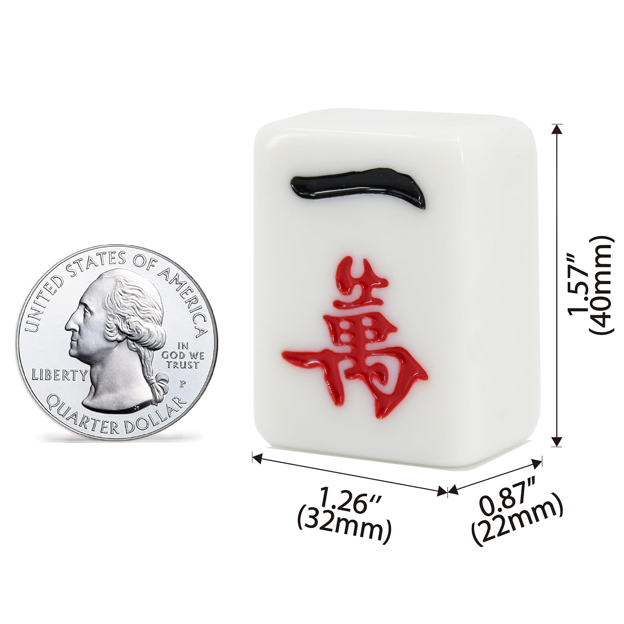 Complete American Mahjong Set with 166 White Tiles (1.2"), 4 Dice, and A Storage Case, Ideal for Game Nights and Gifts