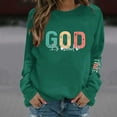 thumbnail image 5 of Uootdi God is Good Sweatshirt Gift for Women Oversized Christian Long Sleeve Shirts Jesus Religious Pullover Bible Verse Inspir ational Tops, 5 of 6