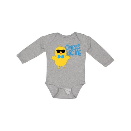 

Inktastic Chicks Dig Me Cute Chick in Sunglasses Gift Baby Boy or Baby Girl Long Sleeve Bodysuit