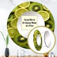 thumbnail image 3 of Designart "Kaleidoscope Of Kiwifruit" Fruits Round Mirror Wall Decor Traditional - Large Green Round Office Mirror - Round Mirror - 29" x 29", 3 of 6