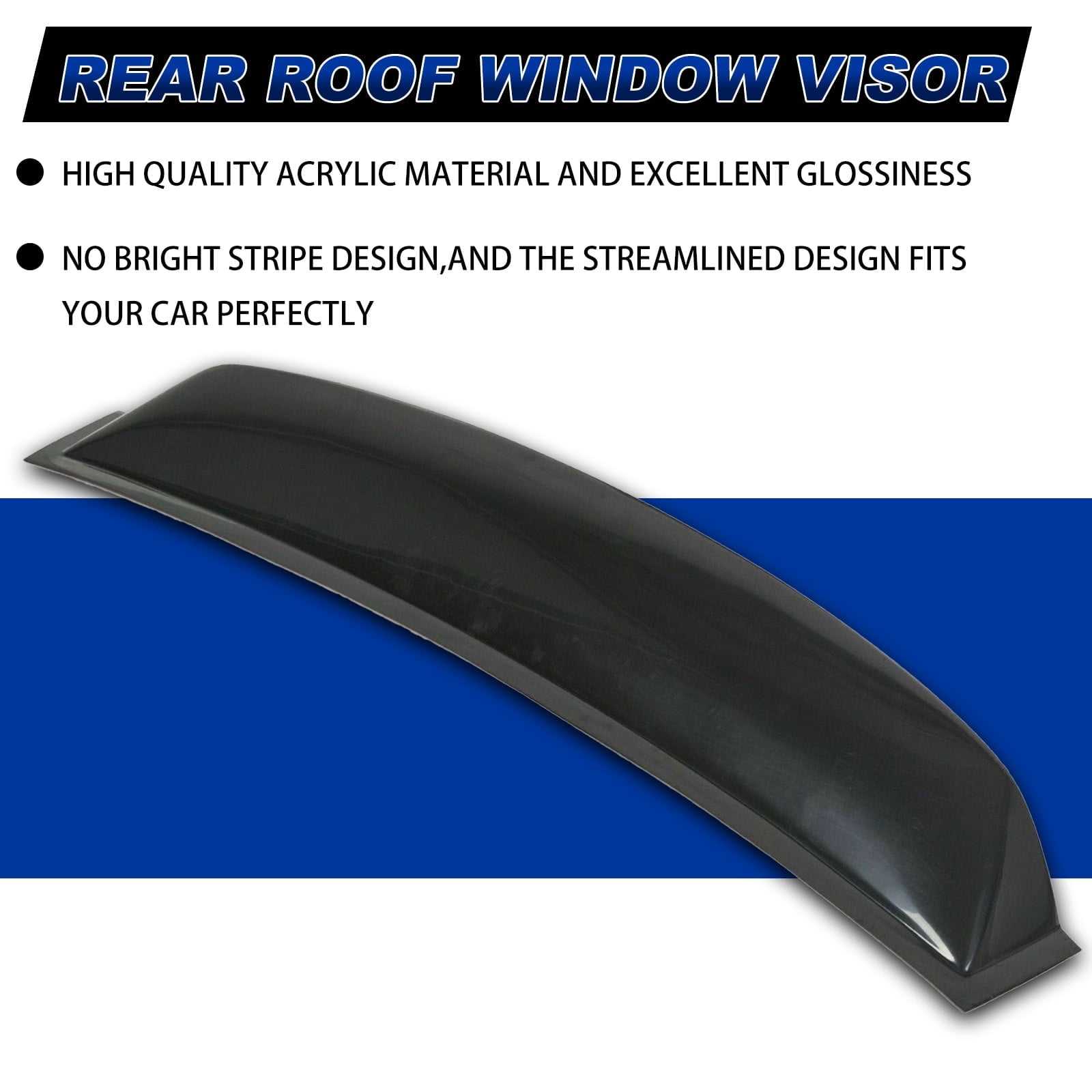Kojem Rear Window Roof Vent Visor Spoiler Wing Fit for 2006 -2011 Honda Civic 4DR Sedan Wind Deflector ABS