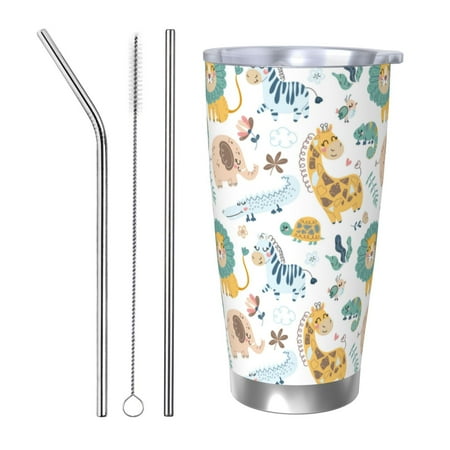 

Bingfone Scandinavian Africa for 20 Oz Stainless Steel Travel Mug Double Wall Water Coffee Cup for Home Office Outdoor Works Great for Ice Drinks and Hot Beverage-Straw Three-piece Set