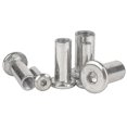 thumbnail image 4 of Tuercas de seguridad de acero inoxidable: rosca interna hexagonal M8, tuercas cilíndricas de cabeza plana, tuercas remachadas para muebles de madera, 4 of 5
