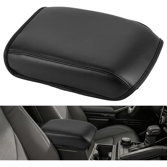 Nilight Center Console Cover Compatible with Toyota Tacoma 2024 2025 2026 Accessories, Nappa Leather Armrest Cover for Car Waterproof Middle Console Cushion Anti-Scratch Car Arm Rest Box Pad, Black