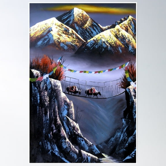 Panoramic View Of Everest Mountain Poster Wall Art, Modern Wall Decor, 8x12 UNFRAMED