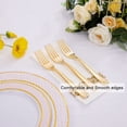 thumbnail image 3 of Woeilo 200pcs Gold Plastic Forks - Heavyweight Forks - 7.4 Inch Heavy Duty - Gold Plastic Silverware Perfect For Parties & Weddings & Restaurants And Daily Using Solid Gold, 3 of 5