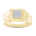 thumbnail image 2 of AFFY Men's 1/4 CT. T.W. Square Round Cut Natural Diamond Slant Band Ring In 14K Yellow Gold Over Sterling Silver (0.25 Cttw, J-K Color, I2-I3 Clarity), Ring Size-9.5, 2 of 5