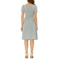 thumbnail image 4 of MODA NOVA Juniors Cherry Printed Sweetheart Neck Puff Sleeves Zipper Smock Dress, 4 of 7