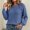 Blue, variant on Xdegoge Womens Crewneck Ribbed Sweater Long Sleeve Pullover Tops with Button Shoulder Details Casual Fall Winter Knit Elegant Basic Fitted Knitwear