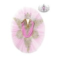 thumbnail image 3 of iiniim Kids Girls Camisole Skirted Leotards Swan Dance Ballet Lace Bead Ballet Tutu Dress Ballerina Type B Pink 10-12, 3 of 7