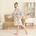 thumbnail image 4 of FORMRS Kids Bathrobe Unisex Hooded Robe Toddler Pajamas Sleepwear, Size 10-12T, Pink Retro Sun, 4 of 7