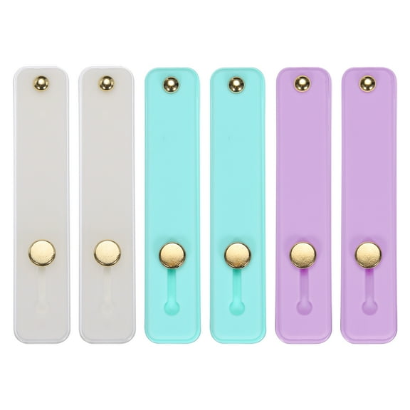 Uxcell 6 Pcs Phone Loop Finger Holder Silicone Phone Strap Grip Holder for Most Smartphones White,Green Blue,Purple