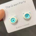 thumbnail image 4 of Kiss Jewelry-pendientes de tuerca con ojos de monstruo para mujer y niña, aretes con forma de Animal, Y2K, Kpop, regalos de fiesta, Punk, 2023, 4 of 4