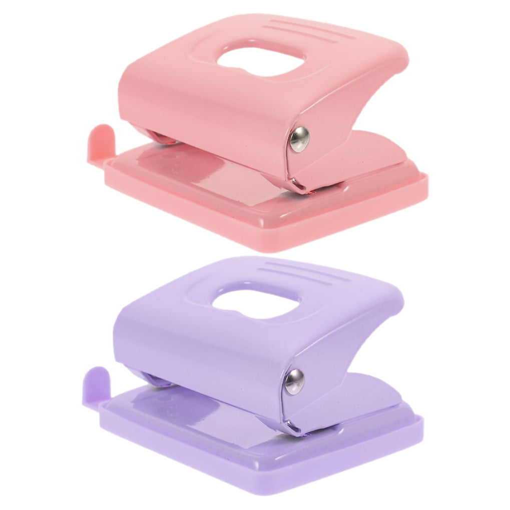 HOMEMAXS 2pcs Loose Leaf Hole Puncher Paper Sheets Hole Maker Manual Hole Punch For Office Two Hole Punch