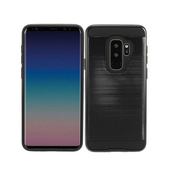 Samsung Galaxy S9 Plus Phone Case, 2-Piece Style Hybrid Shockproof Hard Case Cover with Hybird Shockproof-Black
