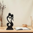 thumbnail image 5 of 12" Wooden Handmade Abstract Sculpture Statue Handcrafted "Eternal Love" Gift Decorative Home Decor Figurine Accent Decoration Artwork Hand Carved - Black, 5 of 6