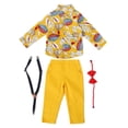 thumbnail image 1 of Trajes para bebés y niños, trajes, camisa de manga larga, pantalones con pechera, conjuntos de ropa con pajarita para primavera y otoño, amarillo, 110cm/43,31 pulgadas, 1 of 14