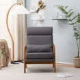thumbnail image 5 of Hassch Accent Armchair with Back Cushion, Modern Indoor Leisure Arm Chair for Living Room, Dark Gray, 5 of 9