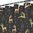 thumbnail image 3 of Dark Christmas Golden Reindeer Pattern Shower Curtain 72"x84" ,Bathroom Decorative Shower Curtains Set with 12 Hooks,Modern Waterproof Washable Shower Curtain, 3 of 6