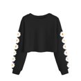 thumbnail image 2 of Xyxonk Girls Long Sleeve Shirt Trendy Cute Daisy Prints Crop Tops Size 10-12 Fall Cute Shirt Kids Crewneck Tshirts Girls Crop Tops Tween Girls Clothes Black 140, 2 of 6