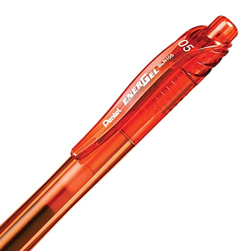 EnerGel-X Rétractable Stylo à Encre Gel, (0,5mm) Pointe Aiguille, Encre Orange