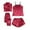 Wine, variant on Ice Silk Pajama Set Womens Home Wear Flamingo Print Fashion Fit Four Piece All Season