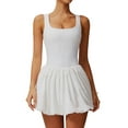 thumbnail image 2 of Vestido de Tenis de para Mujer, Cuello Cuadrado, Sin Mangas, para Entrenamiento, Golf, Deportivo, Pantalones Cortos Integrados con Bolsillos M, 2 of 9