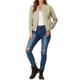 thumbnail image 2 of Chaqueta de moto con cremallera y cuello alzado para mujer INSPIRE CHIC, ligera, talla XL, color beige, 2 of 7
