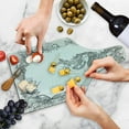 thumbnail image 4 of Mermaid Cutting Board, Mermaid in Seashells Starfish Coral Reef Frame Culture Myth Art, Decorative Tempered Glass Cutting and Serving Board, Wine Bottle Shape, Grey White, by Ambesonne, 4 of 5