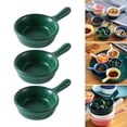 thumbnail image 6 of Sauce Dish, Dipping Sauce Bowls, Ceramic Appetizer Plates Reusable Condiment Container, Seasoning Dish, for Salad Camping Sauce Appetizer Small dark green, 6 of 8