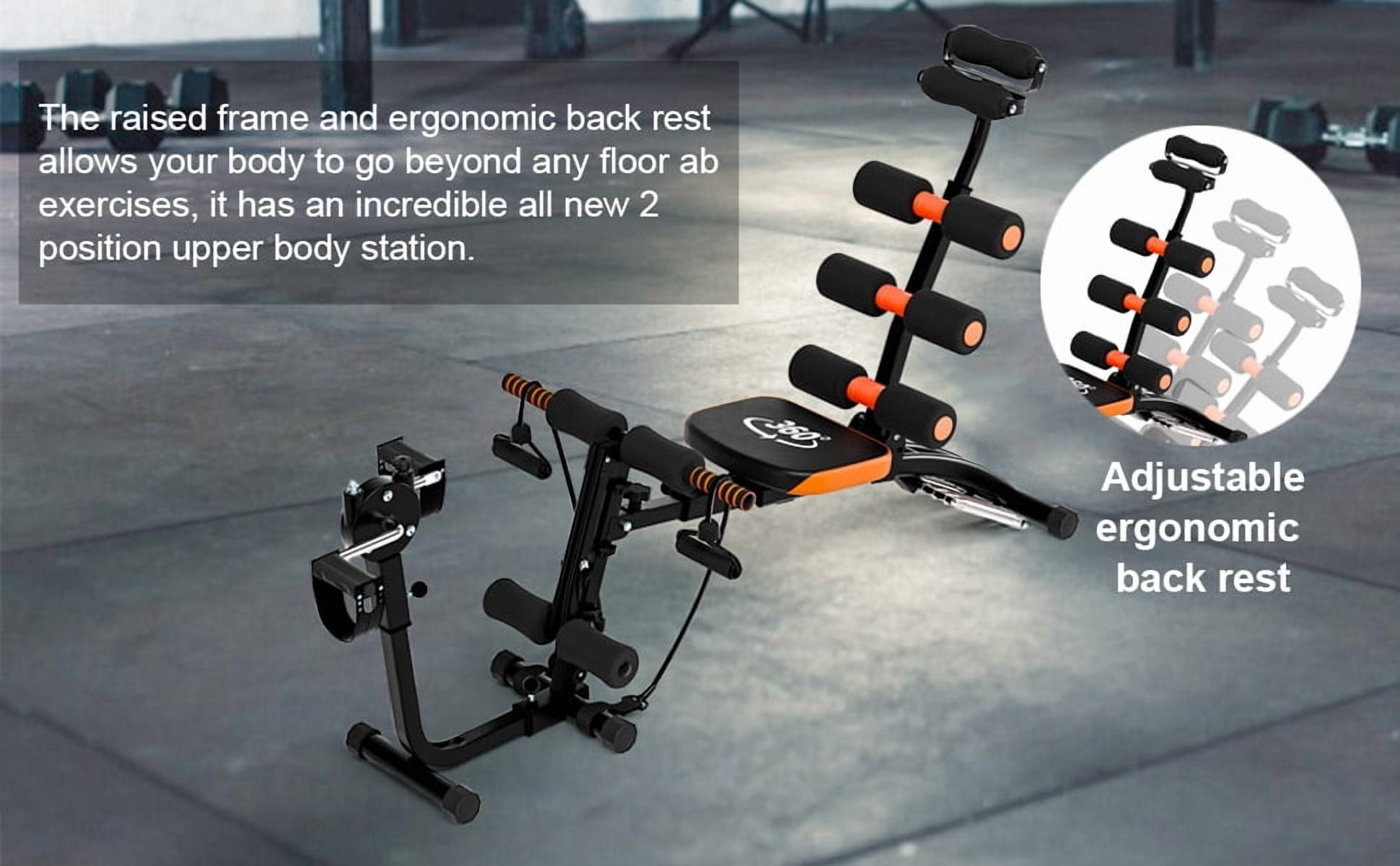 Korogimeeet Heavy Duty Ab Workout Bench, Multi-Function Sit Up Bench with Adjustable Backrest, Foam Padding & Headrest, Resistance Bands & Leg Developer for Full Body, 41 x 12 x 34 Inch