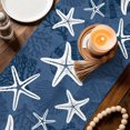 thumbnail image 3 of Table Runners 70 Inches Long Dress Scarves, Navy Blue Starfish Farmhouse Coffee/Dining/Kitchen Table Decor, Holiday Table Runner, Coral Shell Ocean Vintage Coastal 13x70 Inch, 3 of 9