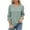 Green, variant on Women's Modest Pullover 3/4 Ruched Sleeve Length Loose Fit Tunic Blouses Hollow T Shirts Pleated Flare V Neck Tops Purple L