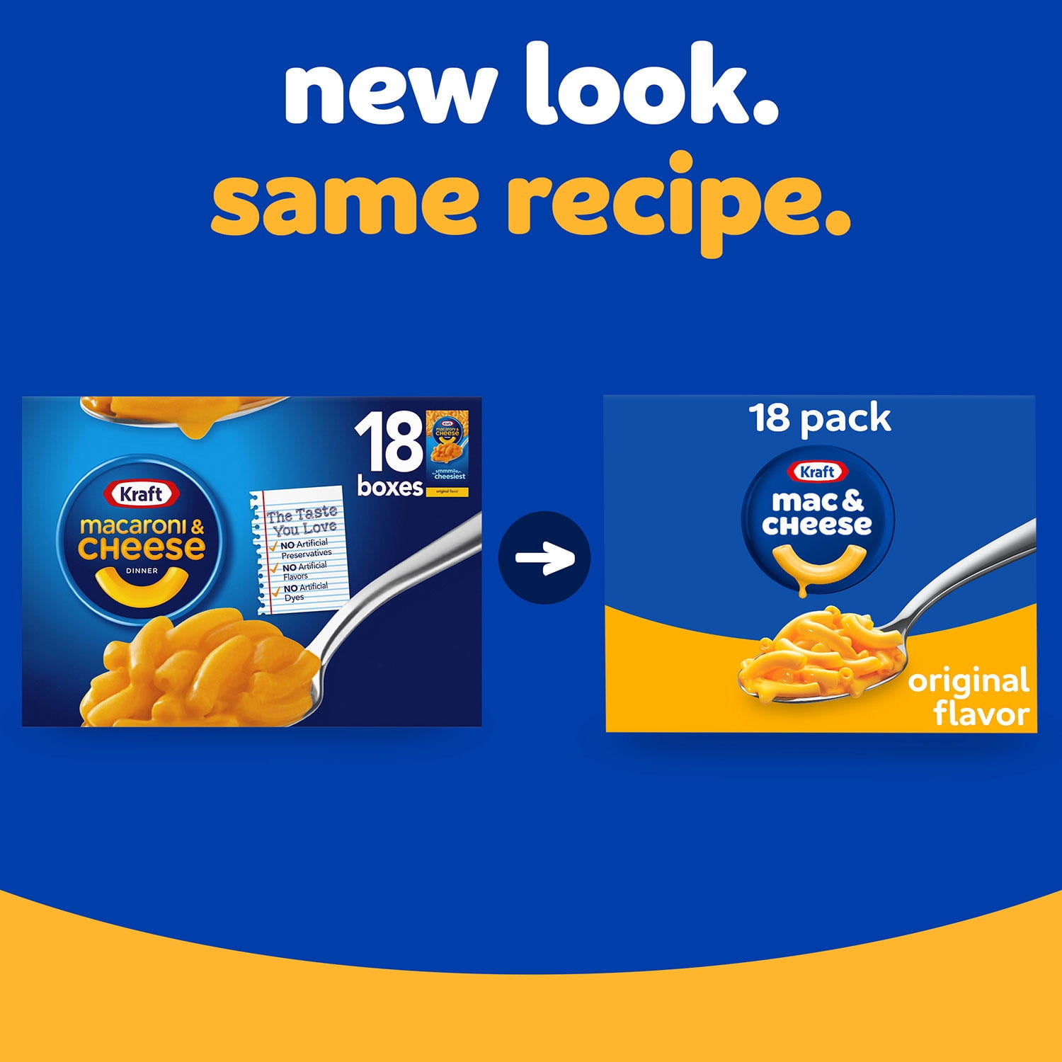 Kraft Macaroni & Cheese Dinner, 7.25 oz, 18 Count