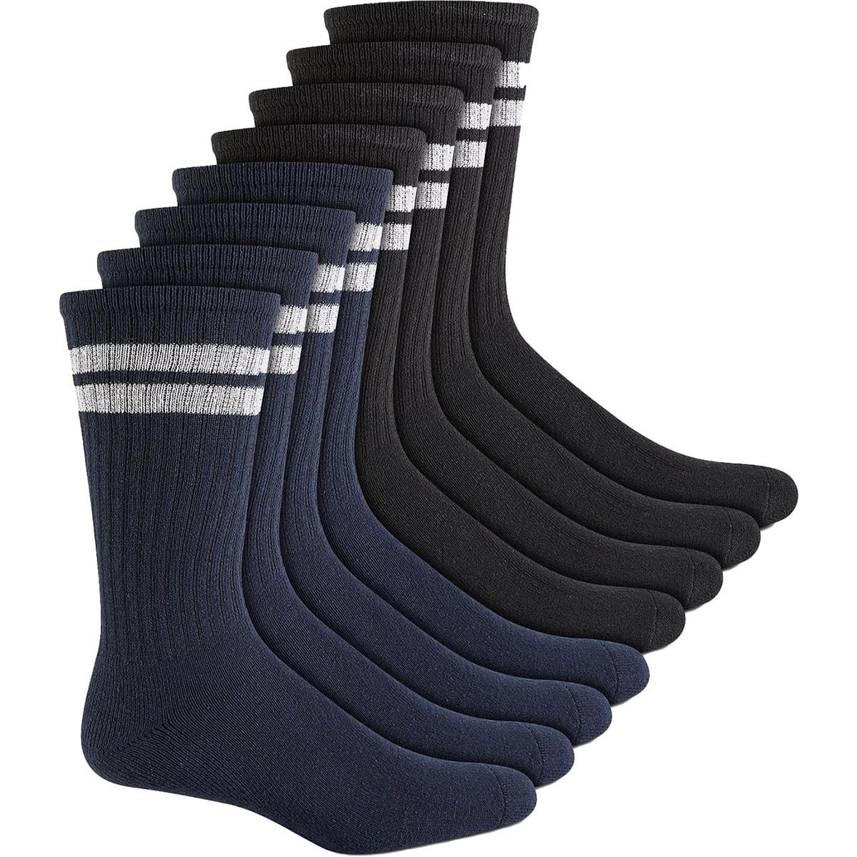 Club Room Men's 8-Pk. Stripe Crew Socks Blue/Black-Sock Size 10-13