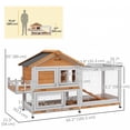 thumbnail image 2 of 65" Yellow Wooden Rabbit Hutch & Pet Playpen – Secure Indoor Home for 1-3 Rabbits, Storage Box, Easy-Clean Trays, Spacious Living Area, 35" H, 2 of 7