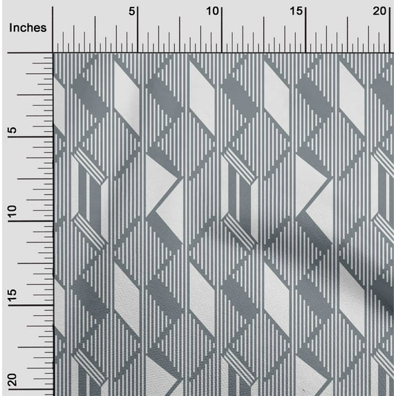 oneOone Viscose Jersey Fabric Parallelogram & Triangle Geometric Printed Fabric 1 Yard 60 Inch Wide