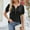 Black, variant on Pitauce Summer Tops for Women Trendy Solid Color Ruffles V Neck Short Sleeve T-Shirt Casual Loose Basic Tunic Blouses Going Out Tops