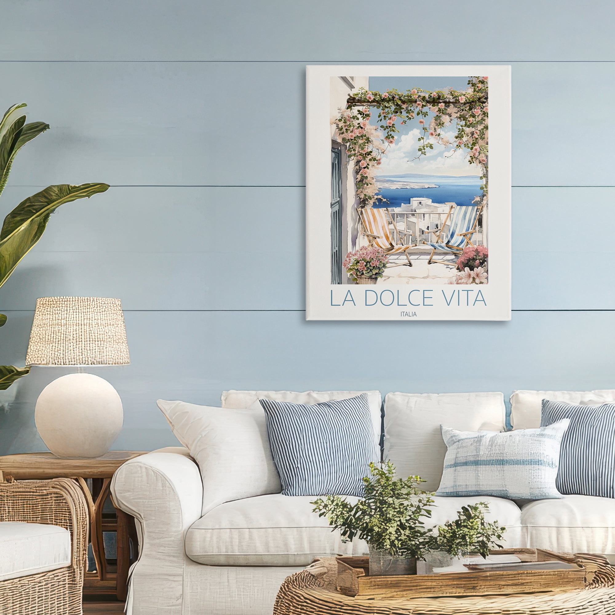 Stupell Industries Coastal Italian Balcony View Canvas Wall Art, design by CAD Designs