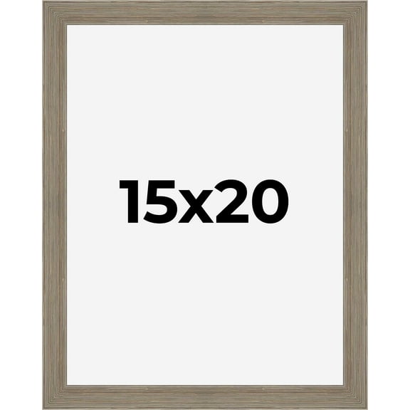 15x20 Frame Gray Barnwood Rustic Solid Wood Picture Frame | 1.5 Inch Moulding Width | Includes UV