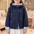 thumbnail image 2 of Teen Girls Jacket Lightweight Hooded Windbreaker Kids Water-Resistant Light Rain Jacket Bow Embroidery Lapel Hooded Outerwear, 2 of 8
