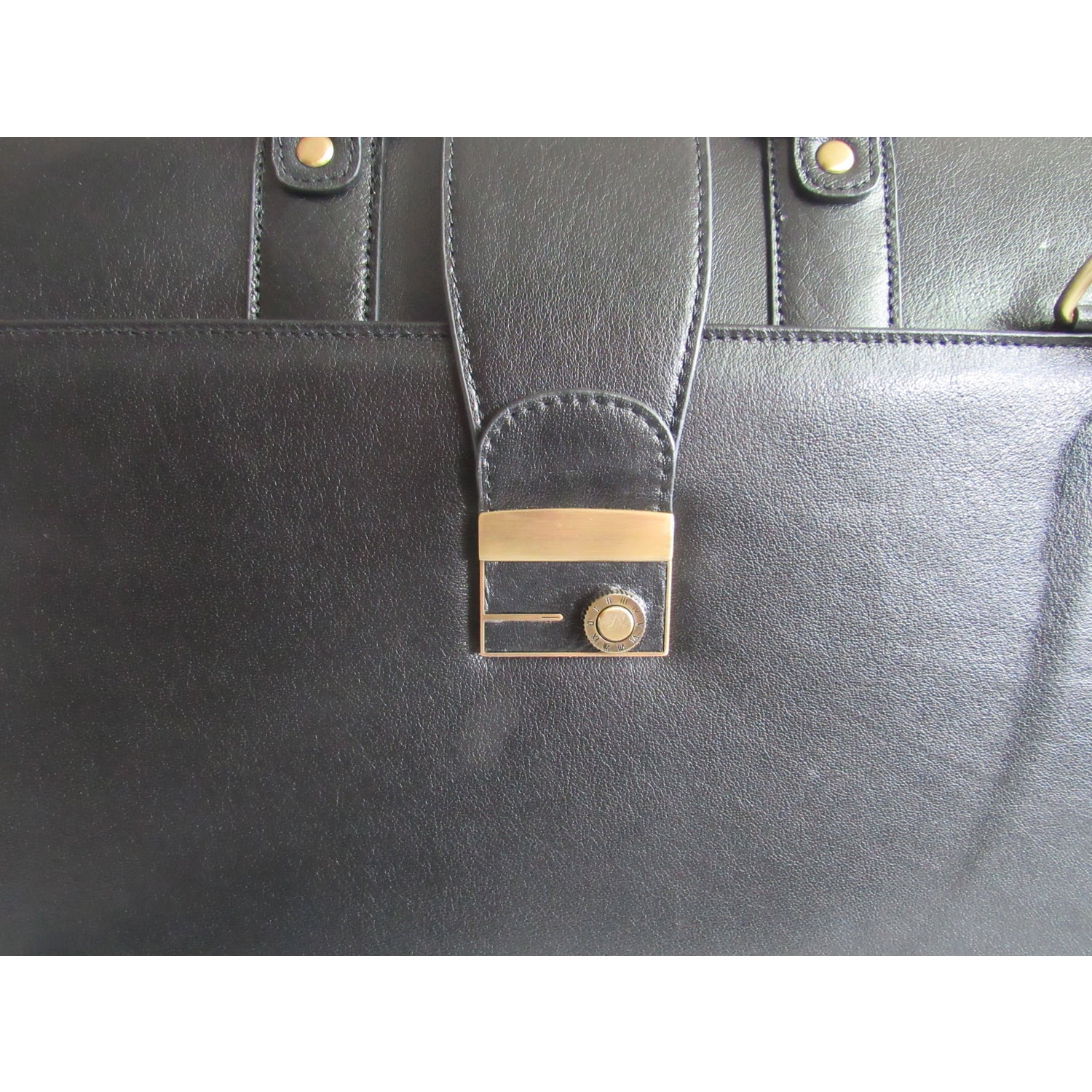 AmeriLeatherLeather Doctor's Carriage Bag - Top Grain Leather Briefcase for Men & Women-Color:Black