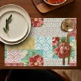 thumbnail image 4 of Pioneer Flower Floral Print Pattern Summer Placemats Table Placemats Set Of 6-Linen Kitchen Washable Placemats Table Mats 12x18 Inch Non-Slip Heat Resistant, 4 of 5