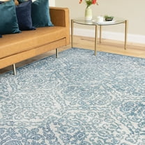 Bliss Rugs Vintage Area Rug, Floral Indoor Rugs for Living Room, Dining Room, Bedroom | Gray, 5' x 8' (5'3''x7'3'')
